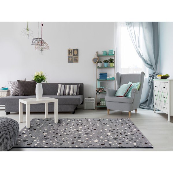 Pilkas kilimas Universal Adra Punto, 57 x 110 cm-image-1