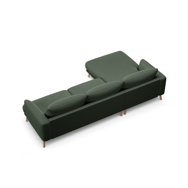 Žalios spalvos kampinė sofa (su kairiuoju kampu/su gultu) Naomi – Micadoni -image-2