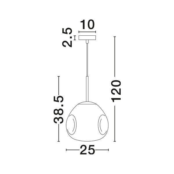 Blizgios sidabrinės spalvos iš stiklo kabantis šviestuvas ø 25 cm Lava – Nova Luce-image-3