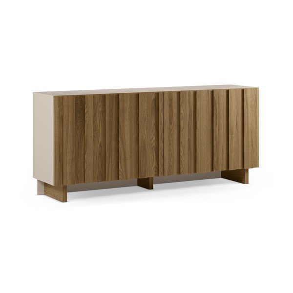 Kreminės spalvos/natūralios spalvos iš pušies masyvo šoninė spintelė 180x78x43 cm Marlo – Marckeric