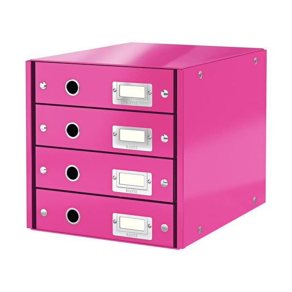 Rožinė dėžutė su 4 stalčiais Click&Store - Leitz