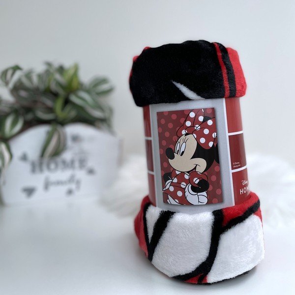 Vaikiškas pledas raudonos spalvos iš mikropliušo 100x150 cm Minnie – Jerry Fabrics-image-1
