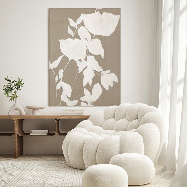Rankomis tapytas paveikslas 90x120 cm Fortuna White - Malerifabrikken-image-1