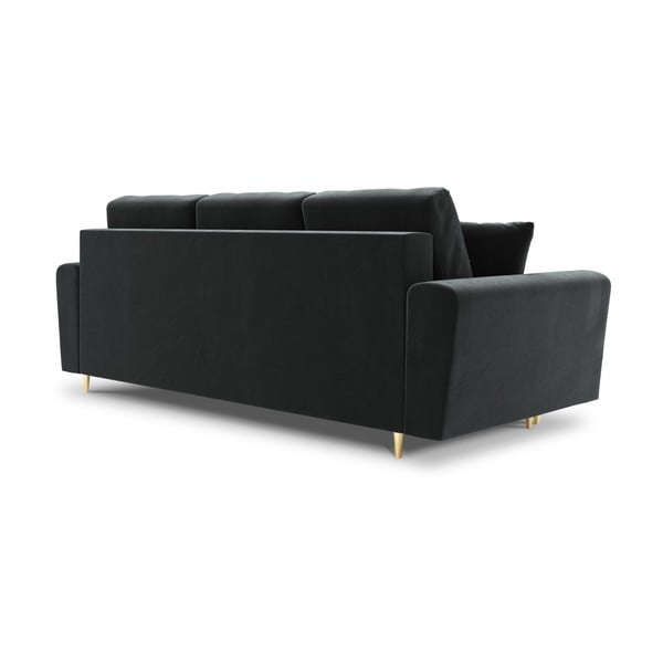 Tamsiai pilkos spalvos iš velveto sulankstoma/su sandėliavimo vieta sofa 235 cm Kyoto – Cosmopolitan Design-image-3