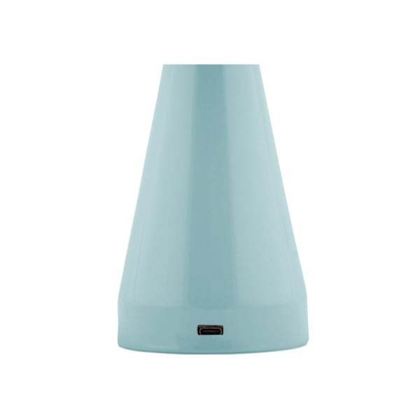 Stalinis šviestuvas šviesiai mėlynos spalvos LED su pritemdymo funkcija (aukštis 20,5 cm) su metaliniu gaubtu Rachel – Leitmotiv-image-2