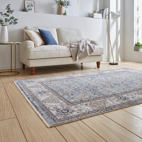 Kilimas mėlynos spalvos/kreminės spalvos 80x300 cm Vintage – Think Rugs-image-2