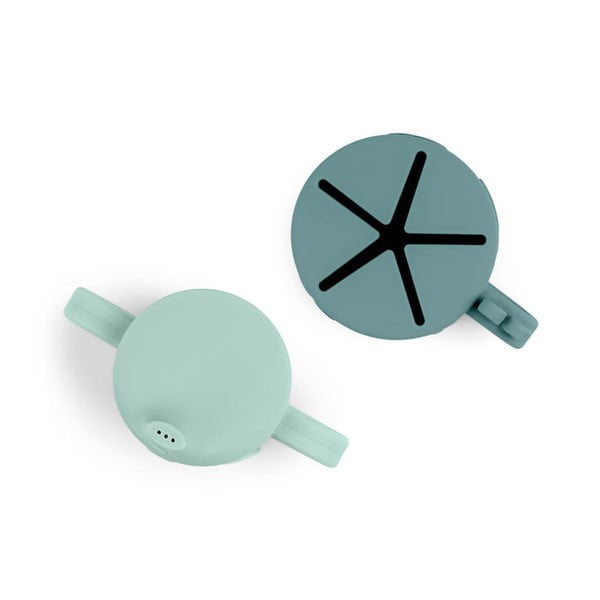 Mėlyni silikoniniai vaikiški puodeliai 2 vnt. su 0,12 l gertuve Friends - Done by Deer-image-2