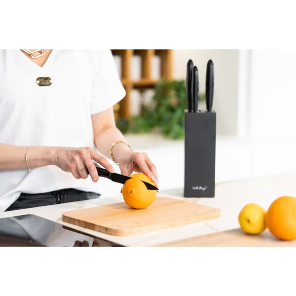 Sada 5 nožů v černém držáku Vialli Design Caro-image-2