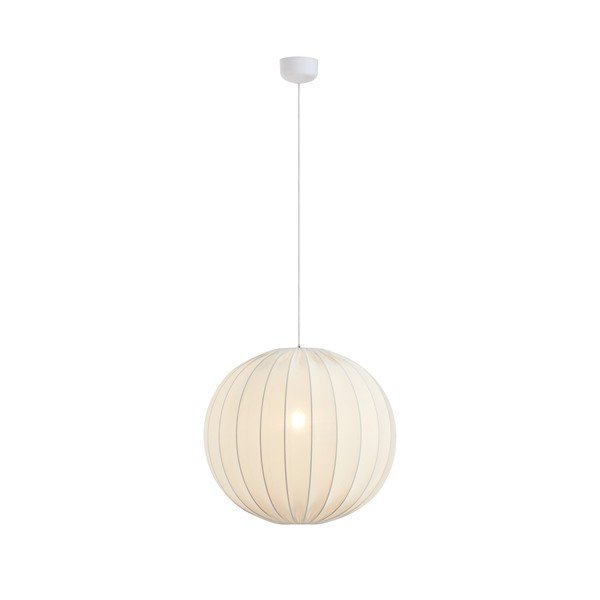Baltos spalvos iš tekstilės kabantis šviestuvas ø60x60 cm Solia – Markslöjd