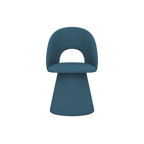 Mėlynos spalvos iš audinio valgomojo kėdė Kalo – Makamii-image-1