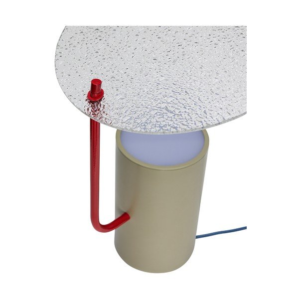 Stalinis šviestuvas khaki spalvos (aukštis 35 cm) su stiklo gaubtu Disc – Hübsch-image-2