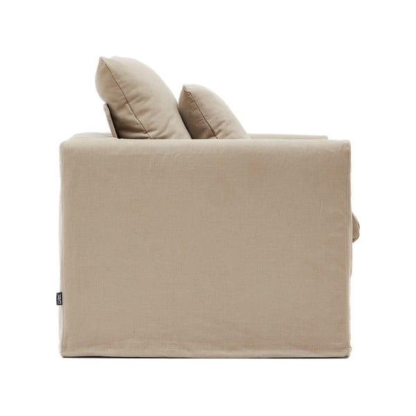 Iš lino krėslas smėlio spalvos Nora – Kave Home-image-3