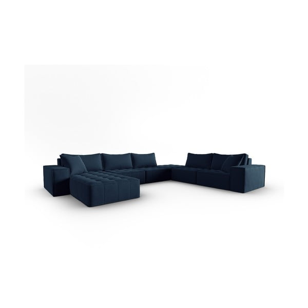 Kampinė sofa mėlynos spalvos (su dešiniuoju kampu) Mike – Micadoni Home