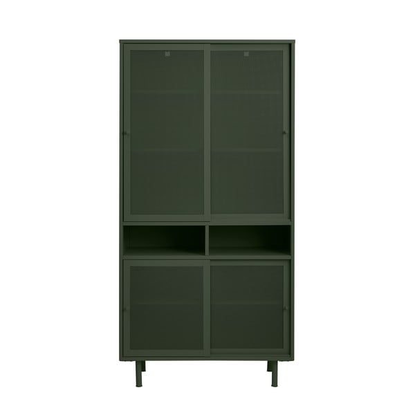 Iš metalo spintelė tamsiai žalios spalvos su stumdomomis durimis 90x180x40 cm Veep – Unique Furniture