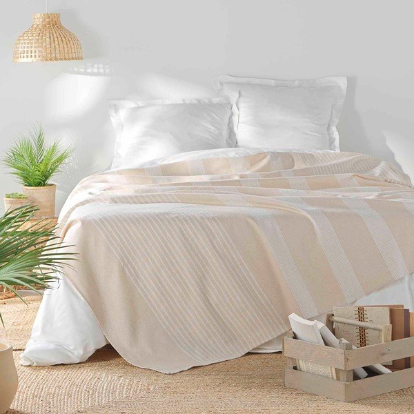 Smėlio spalvos lovatiesė 240x260 cm Adele – douceur d'intérieur-image-1