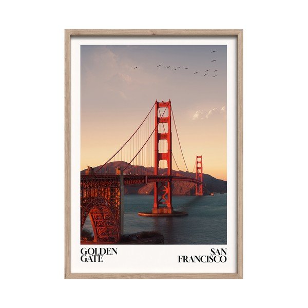 Spausdintas paveikslas su rėmeliu 50x70 cm Golden Gate – Styler