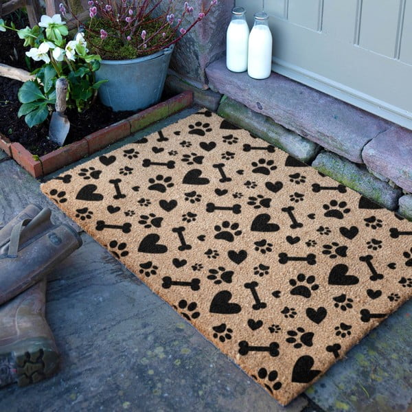 Iš kokoso pluošto grindų kilimėlis 40x60 cm Paws and Bones – Artsy Doormats-image-2