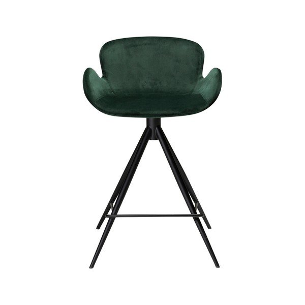 Tamsiai žalia baro kėdė DAN-FORM Denmark Gaia Velvet, aukštis 87 cm-image-1