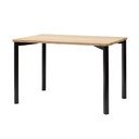 Juodas valgomojo stalas su užapvalintomis kojomis Ragaba TRIVENTI, 120 x 80 cm