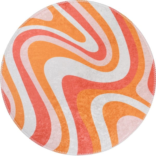 Skalbiamas oranžinės spalvos apvalios formos kilimas ø 100 cm Colors of Joy – Vitaus