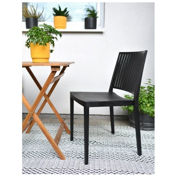 Juoda plastikinė sodo kėdė Bars - Rojaplast-image-1