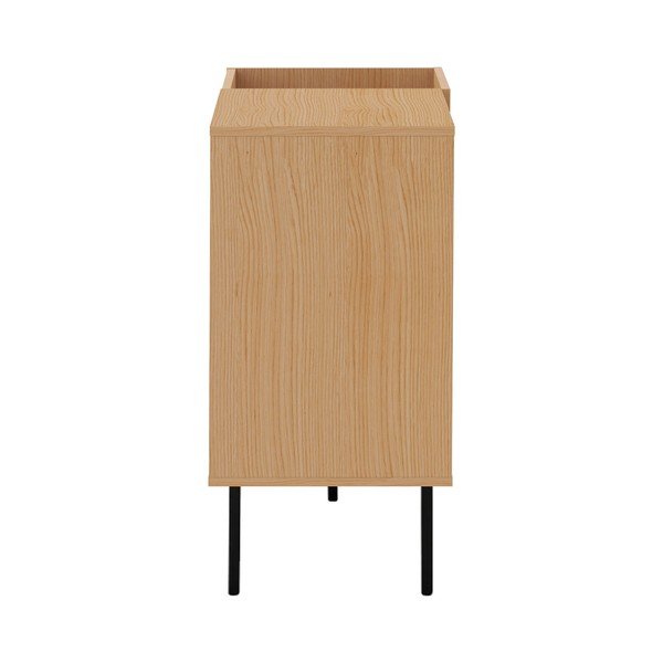 Juoda žema ąžuolinė komoda gramofono plokštelėms 100x80 cm Viny - TemaHome-image-4