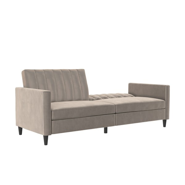 Iš velveto sofa šviesiai pilkos spalvos 207 cm Celine – Støraa-image-3