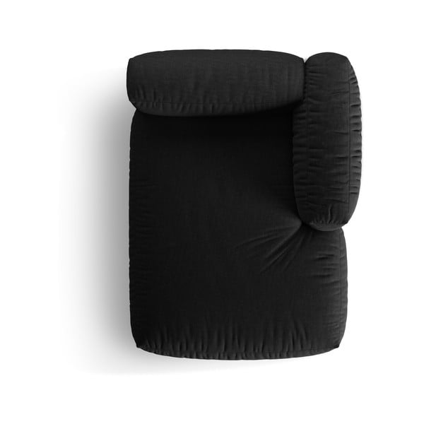 Modulinė sofos dalis juodos spalvos (su dešiniuoju kampu) Martina – Micadoni Home-image-4