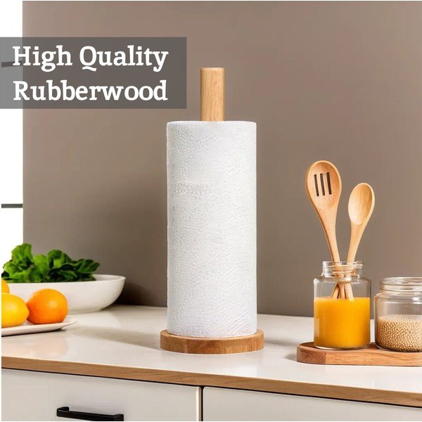 Natūralios spalvos iš medienos popierinio rankšluosčio stovas ø 12 cm Soka – Premier Housewares-image-4