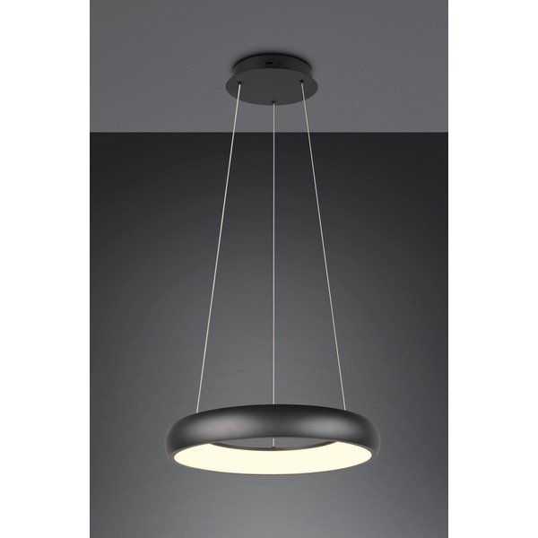 Kabantis šviestuvas matinės juodos spalvos LED su pritemdymo funkcija ø 46 cm su metaliniu gaubtu Cardona – Trio-image-1