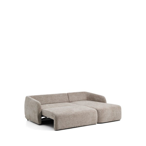 Taupe spalvos sulankstoma kampinė sofa iš šenilinio audinio (su dešiniuoju kampu/su gultu) Laira – Kave Home-image-3