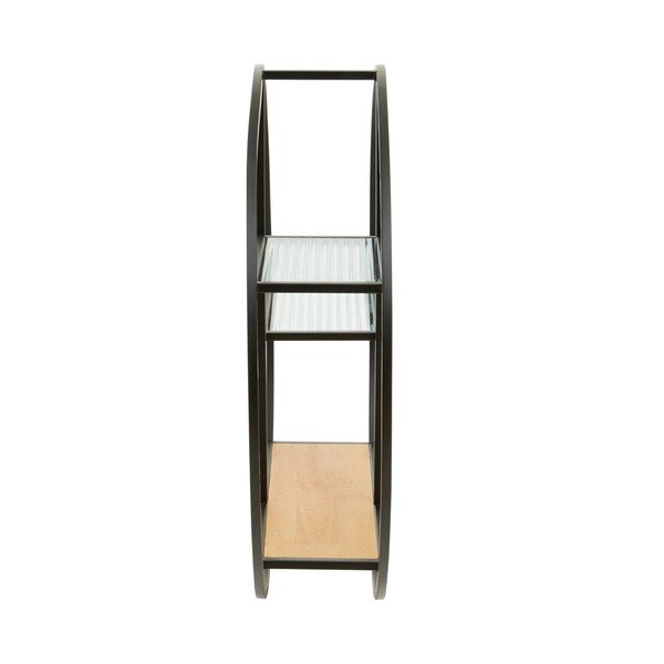 Juodos spalvos/natūralios spalvos iš metalo kelių aukštų sieninė lentyna 61 cm Mataram – Premier Housewares-image-2