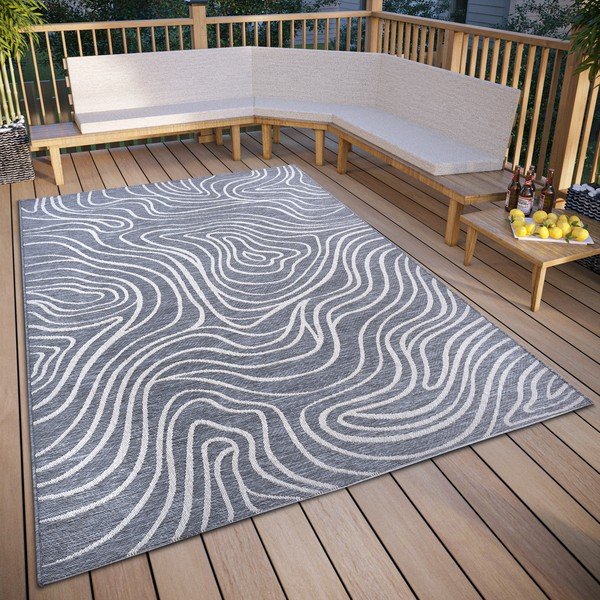 Lauko kilimas pilkos spalvos 155x230 cm – Elle Decoration-image-1