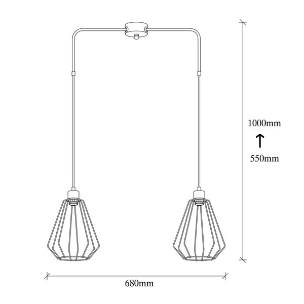 Juodos spalvos metalinis pakabinamas šviestuvas Opviq lights Straton-image-3