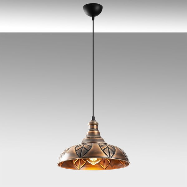 Bronzinės spalvos kabantis šviestuvas ø 31 cm su metaliniu gaubtu Chandelier – Opviq lights-image-1