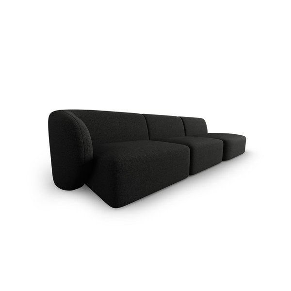 Juodos spalvos iš šenilinio audinio sofa su kairiuoju kampu 311 cm Paolo – Milo Casa-image-2