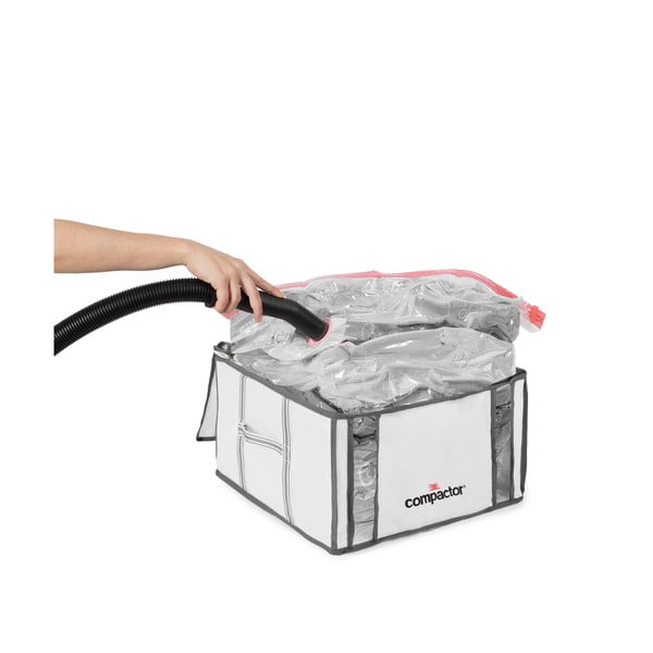 Vakuuminės/su standžiais kraštais iš tekstilės spintos daiktadėžės 2 vnt. 42x25x25 cm Life – Compactor-image-3