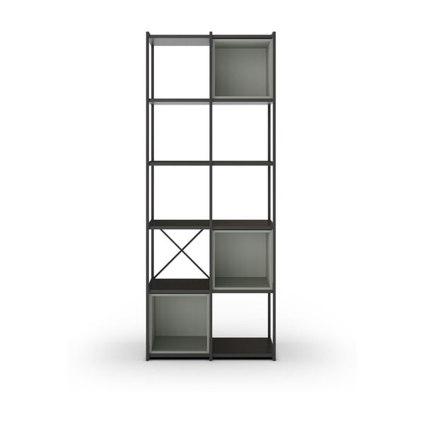 Knygų spinta  žalios spalvos/juodos spalvos 71x179 cm Anya – Marckeric