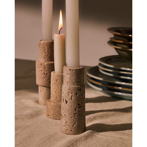 Iš akmens žvakidės 3 vnt. Majid – Kave Home-image-1