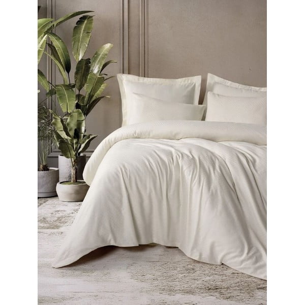 Smėlio spalvos iš ranforce medvilnės dvigulė/itin ilga patalynė 240x220 cm Checkered – Mila Home Luxury