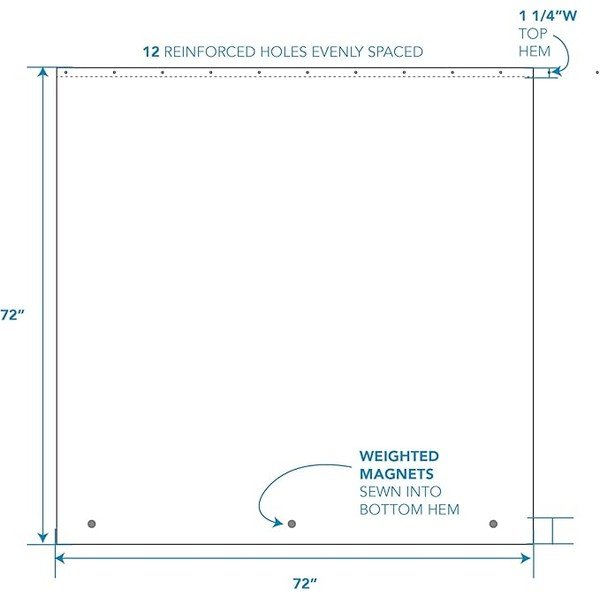 Mėlyna dušo užuolaida iDesign PEVA, 183 x 183 cm-image-4