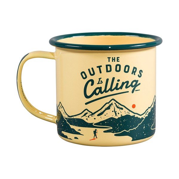 Puodelis smėlio spalvos iš emalio 0.325 l Outdoors is Calling – Gentlemen's Hardware-image-1