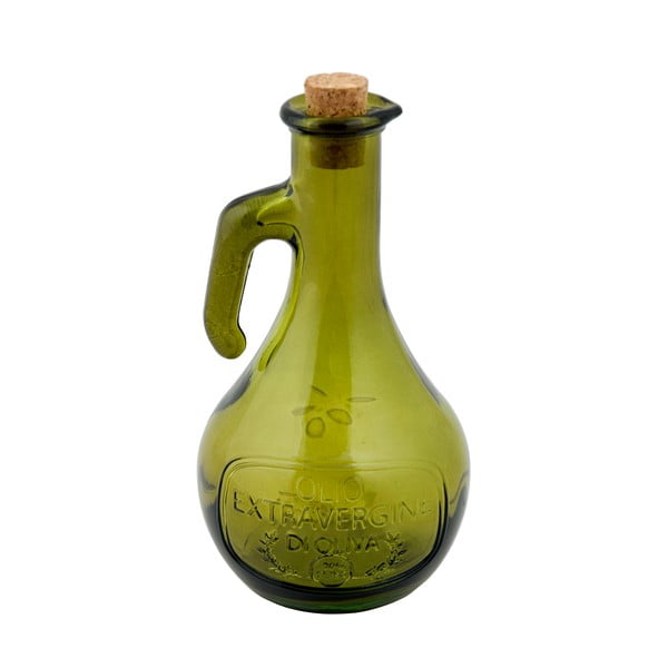 Žalias perdirbto stiklo aliejaus butelis Ego Dekor Olive, 500 ml