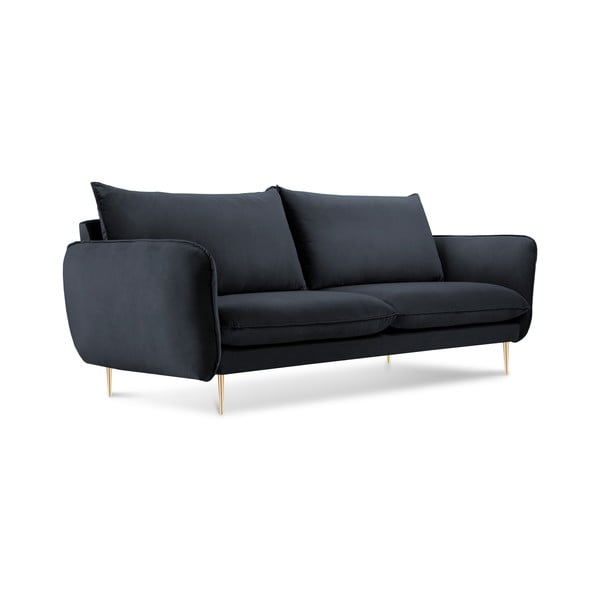 Antracito pilkos spalvos aksominė sofa Cosmopolitan Design Florence, 160 cm