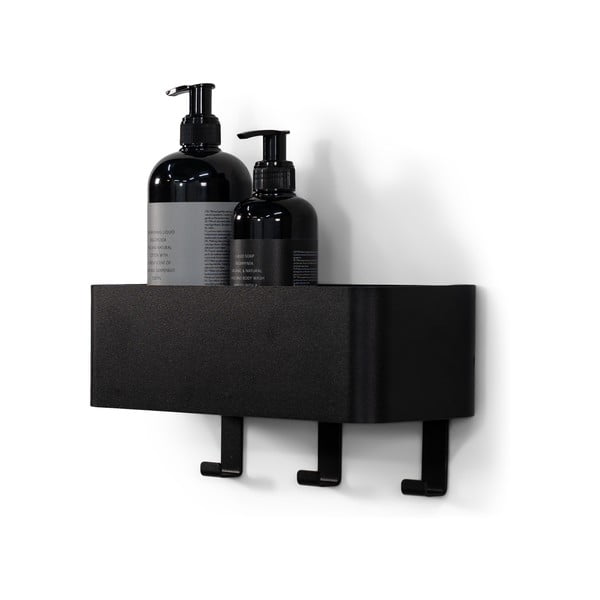 Sieninė juodos spalvos iš plieno vonios lentyna Multi – Spinder Design-image-2