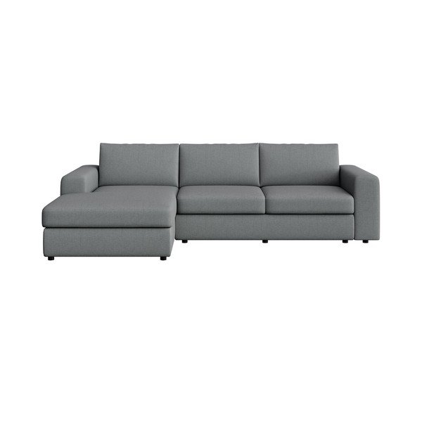 Pilkos spalvos kampinė sofa (su kairiuoju kampu/su gultu) Baga – Rodier