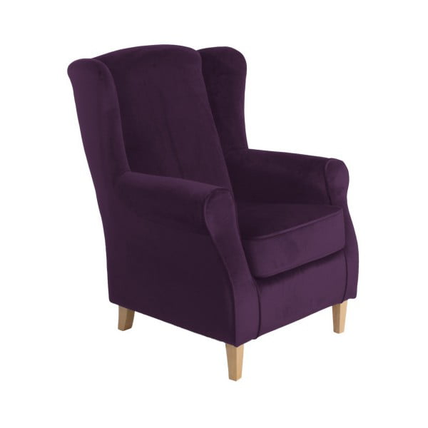 Tamsiai violetinės spalvos "Max Winzer Lorris Velour Purple" fotelis