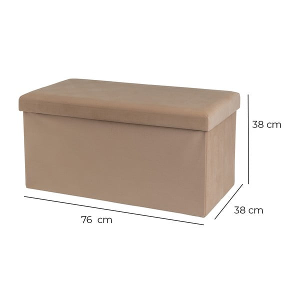 Iš velveto pufas šviesiai rudos spalvos Estela – Casa Selección-image-3