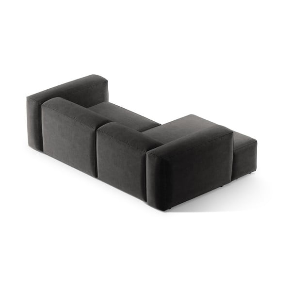 Tamsiai pilkos spalvos kampinė sofa (su kairiuoju kampu/su gultu) Bergamo – Cosmopolitan Design-image-4