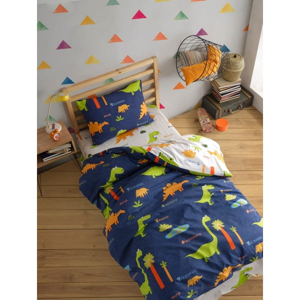 Mėlynos spalvos viengulė vaikiška patalynė 140x200 cm Dinolar – Mijolnir